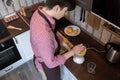Young Man Making Breakfast Royalty Free Stock Photo