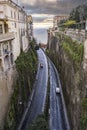 High anlge view of iconic street from Piazza Tasso at Sorrento, Italy Royalty Free Stock Photo