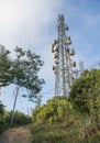 High antenna at the military base Royalty Free Stock Photo