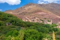 High Atlas Mountains in Morocco. Nature Landscape of North Africa, Road to Toubkal or Tubkal Mountain