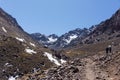 High Atlas Mountains in Morocco. Road to Toubkal in Toubkal National Park