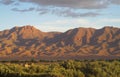 High Atlas mountains view in Morocco at sunset light