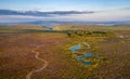 Aerial View over Scenic Upland in UK