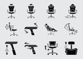 high backrest office chair function icon set