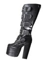 High black leather boot