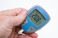 High Blood Sugar On Glucometer Royalty Free Stock Photo