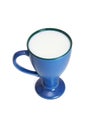 High blue cup of milk isolated Royalty Free Stock Photo