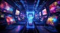 high blurred space station interior Royalty Free Stock Photo