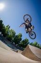 High BMX jump Royalty Free Stock Photo