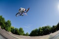 High BMX jump Royalty Free Stock Photo