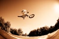 High BMX jump Royalty Free Stock Photo