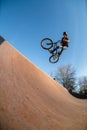 High BMX jump Royalty Free Stock Photo