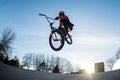 High BMX jump Royalty Free Stock Photo