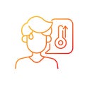 High body temperature gradient linear vector icon