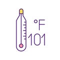 High body temperature RGB color icon Royalty Free Stock Photo