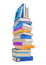 High book stacks or pile. Library textbooks and school literature heaps, dictionaries. Bookstore advertise. Cartoon