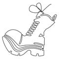 High boots with lacing. Continuous line drawing. Vector illustration Royalty Free Stock Photo