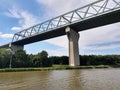 High bridge in BrunsbÃÂ¼ttel in Northern Germany. Kiel canal.