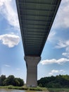 High bridge in BrunsbÃÂ¼ttel in Northern Germany. Kiel canal.
