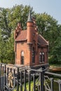 High bridge caretaker`s house in Kaliningrad