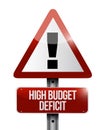 High budget deficit warning sign illustration Royalty Free Stock Photo