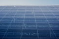 High building in Scaffolding against blue sky, construction works at building site, restoration new complex Royalty Free Stock Photo