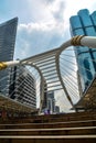 High buildings and public skywalk for transit between Chong Nonsi Bts Station with Sathorn junction business area center.