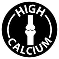 High calcium icon. High calcium stickers. flat style