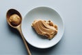 High-calorie protein peanut butter in bowl with spoon