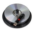 High-Capacity USB Flash Drive On Stack of CD Discs Royalty Free Stock Photo