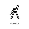 High chair baby flat line icon. Vector illustration chair for feeding baby Royalty Free Stock Photo