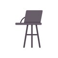 High chair with laptop displaying empty screen side view