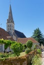 High church tower in Sennevieres, France