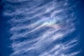 High cirrus clouds refract Royalty Free Stock Photo