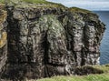 High cliffs on Isle of Noss, Shetland Royalty Free Stock Photo