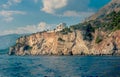 The high cliffs next to the central beach of Budva