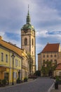 The high clock tower of the Church of Saints Peter and Paul Royalty Free Stock Photo