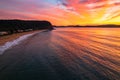 High Cloud Sunrise Seascape with Soft Shades of Colour Royalty Free Stock Photo