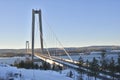 High coast bridge in midwinter sun Royalty Free Stock Photo