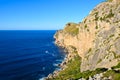 High coastal cliffs and deep blue sea Royalty Free Stock Photo