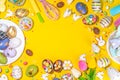 High-colored Easter baking background