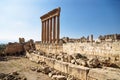 The columns of the Jupiter Tempel of Baalbek, Lebanon Royalty Free Stock Photo