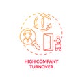 High company turnover red gradient concept icon
