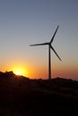 High constrast sillouette of a wind turbine