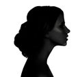 High contrast black and white portrait of young woman Royalty Free Stock Photo
