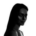 High contrast black and white portrait of young woman Royalty Free Stock Photo