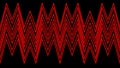Intense Red Overlapping Zigzag Wave on Black Royalty Free Stock Photo