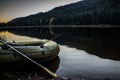 High contrast fishing boat awaiting takeoff Royalty Free Stock Photo