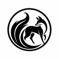 High-contrast fox artwork emphasizing agility and elegance in clean design Royalty Free Stock Photo