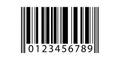 A black and white barcode with numbers on a plain background Royalty Free Stock Photo